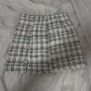 Plaid Button-Front Skirt